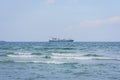 Catania, Sicily, Italy Ã¢â¬â august 15, 2018: seascape with cargo ship